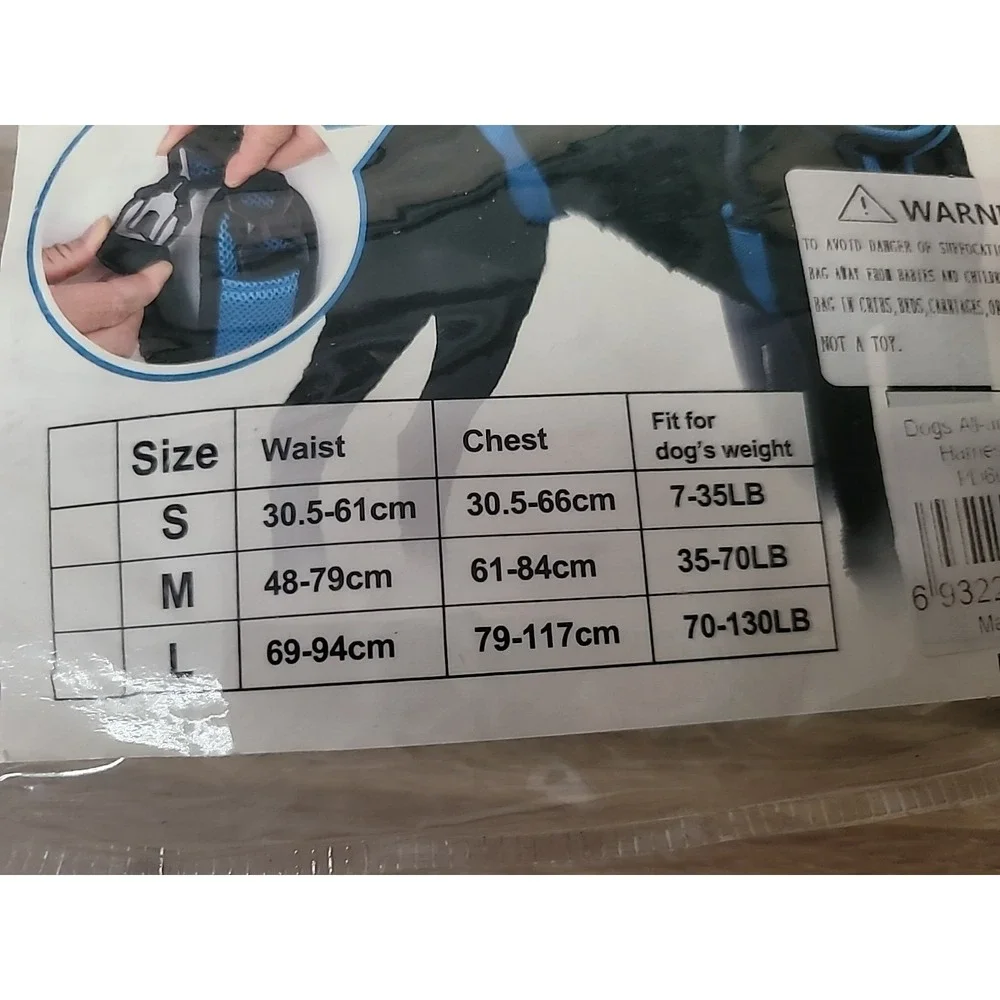 DogLemi Full Body Dog Lift Harness Blue‎ Size Small 7-35lb Adjustable NEW